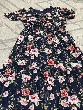 Siren Lily Women's Navy and Gold Label Dress